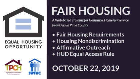 Training Detail Image: Fair Housing - October 22, 2019. Covers: Fair Housing Requirements, Housing Nondiscrimination, Affirmative Outreach, HUD Equal Access Rule